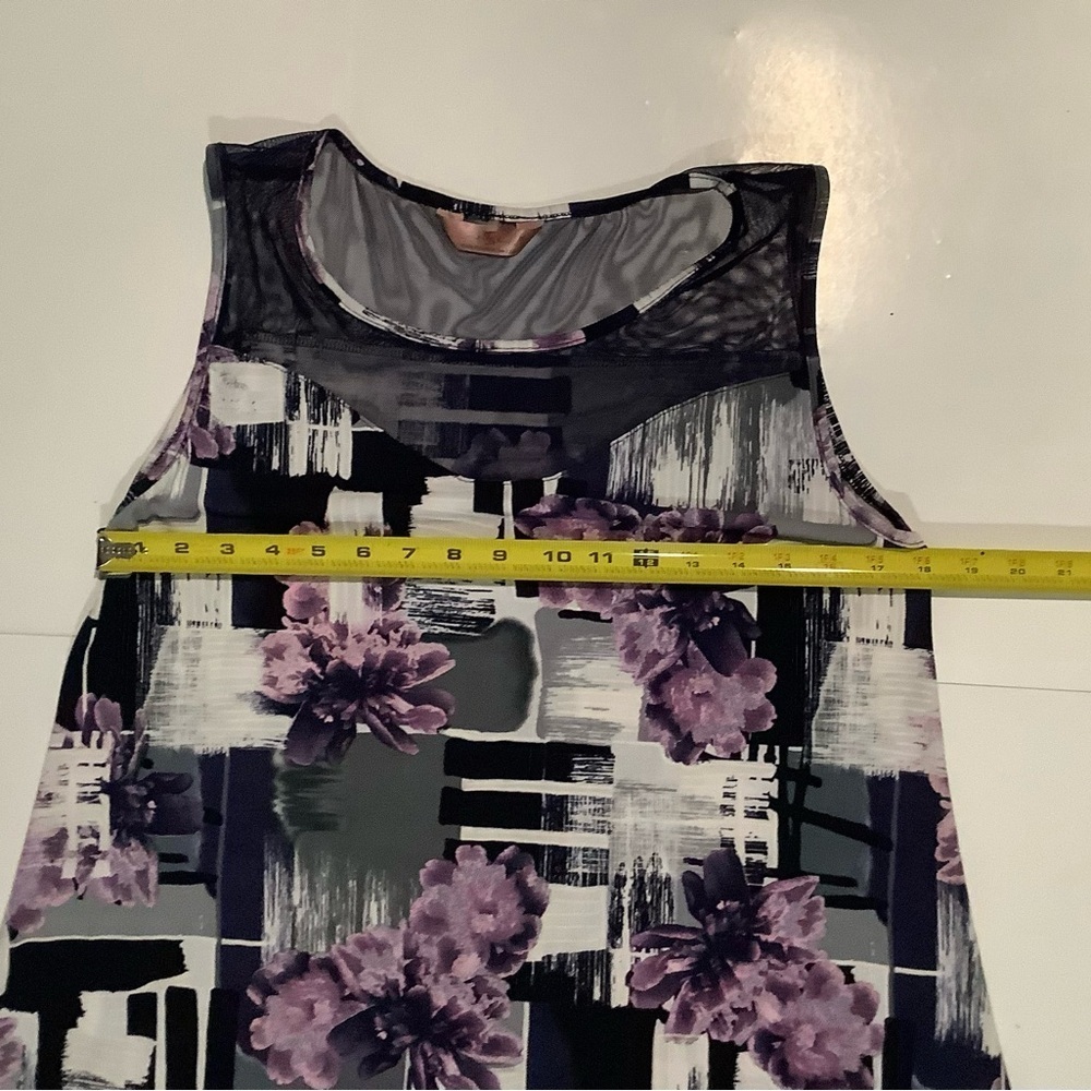 SJS Floral Dress Purple Blue Size M - Picture 2 of 5